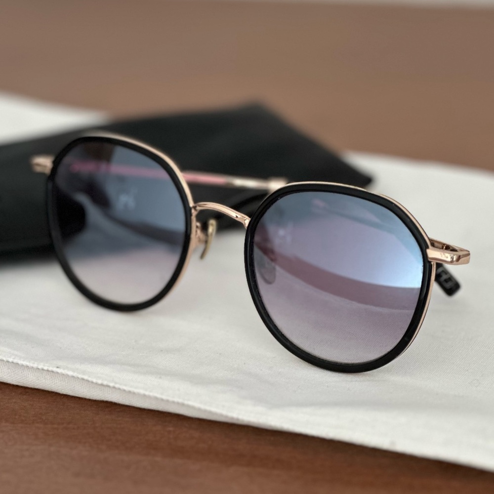 Round Black and Gold Sunglasses